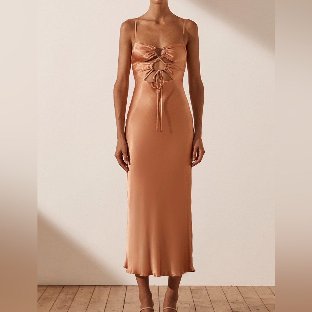 Shona Joy Eloise Lace Up Midi Dress